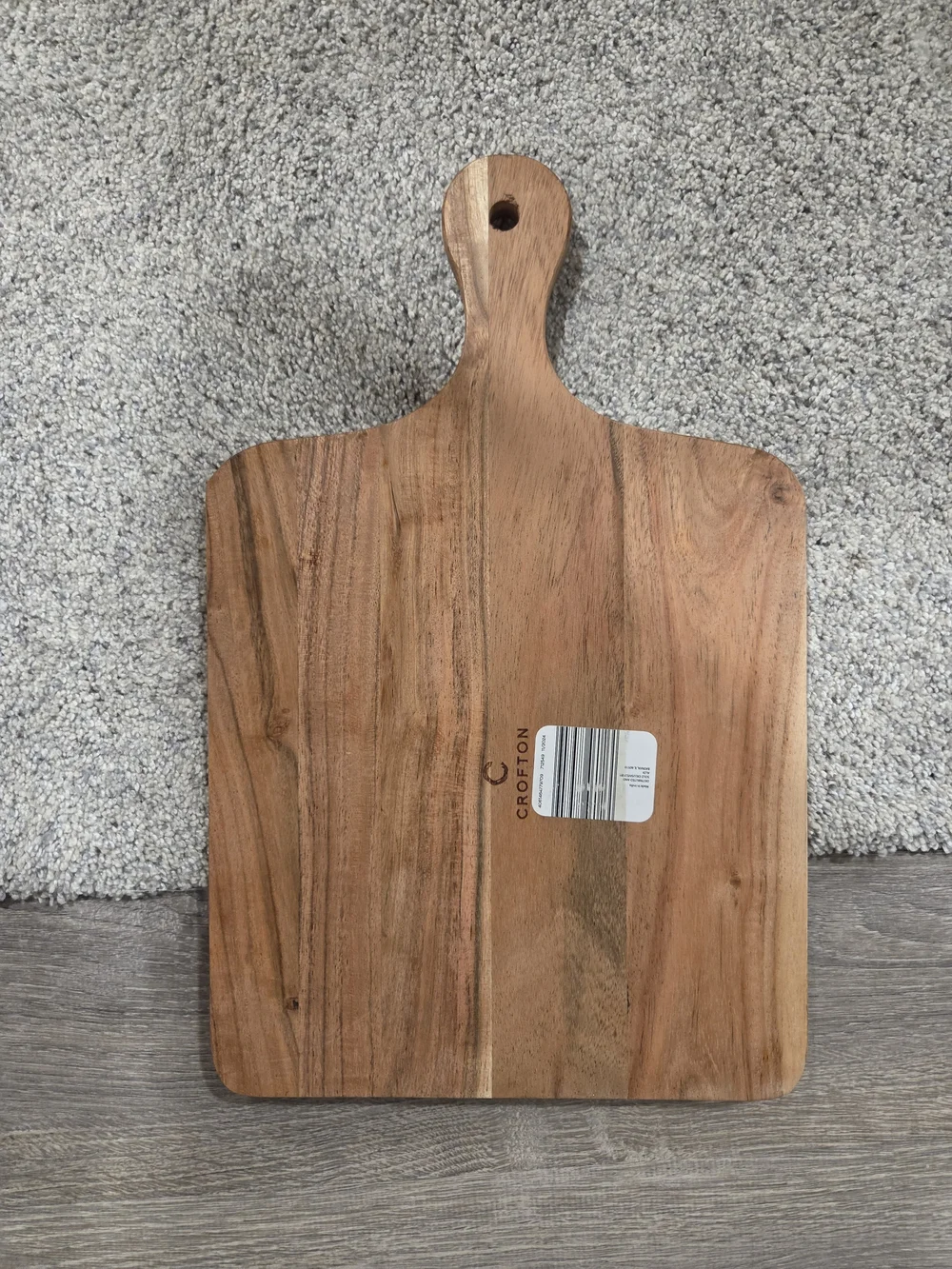 Wooden Serving/Charcuterie Board with Black Tree Design - Natural Brown